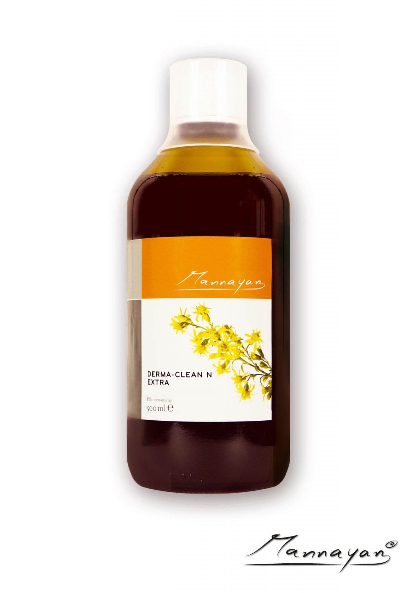 Mannayan Derma-Clean N Extra 500 ml – Flüssiges Kräuter-Nahrungsergänzungsmittel mit Solidago (Goldrute) zur Anregung der Ausscheidungsfunktion