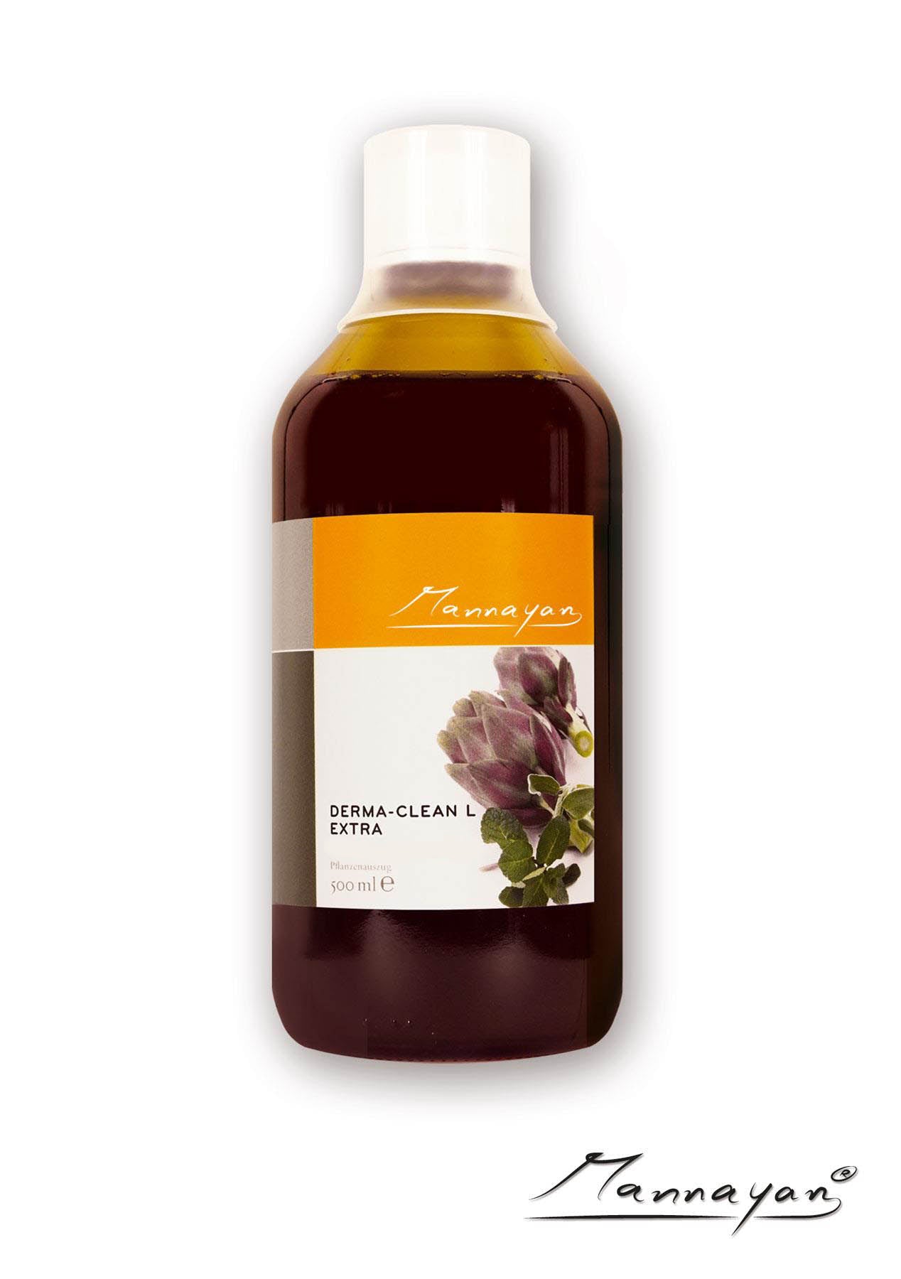 Mannayan Derma-Clean L (Extra) – Leberkräuter-Tinktur mit Mariendistel, Artischocke & Löwenzahn für Leber, Galle & Cholesterin, 500 ml