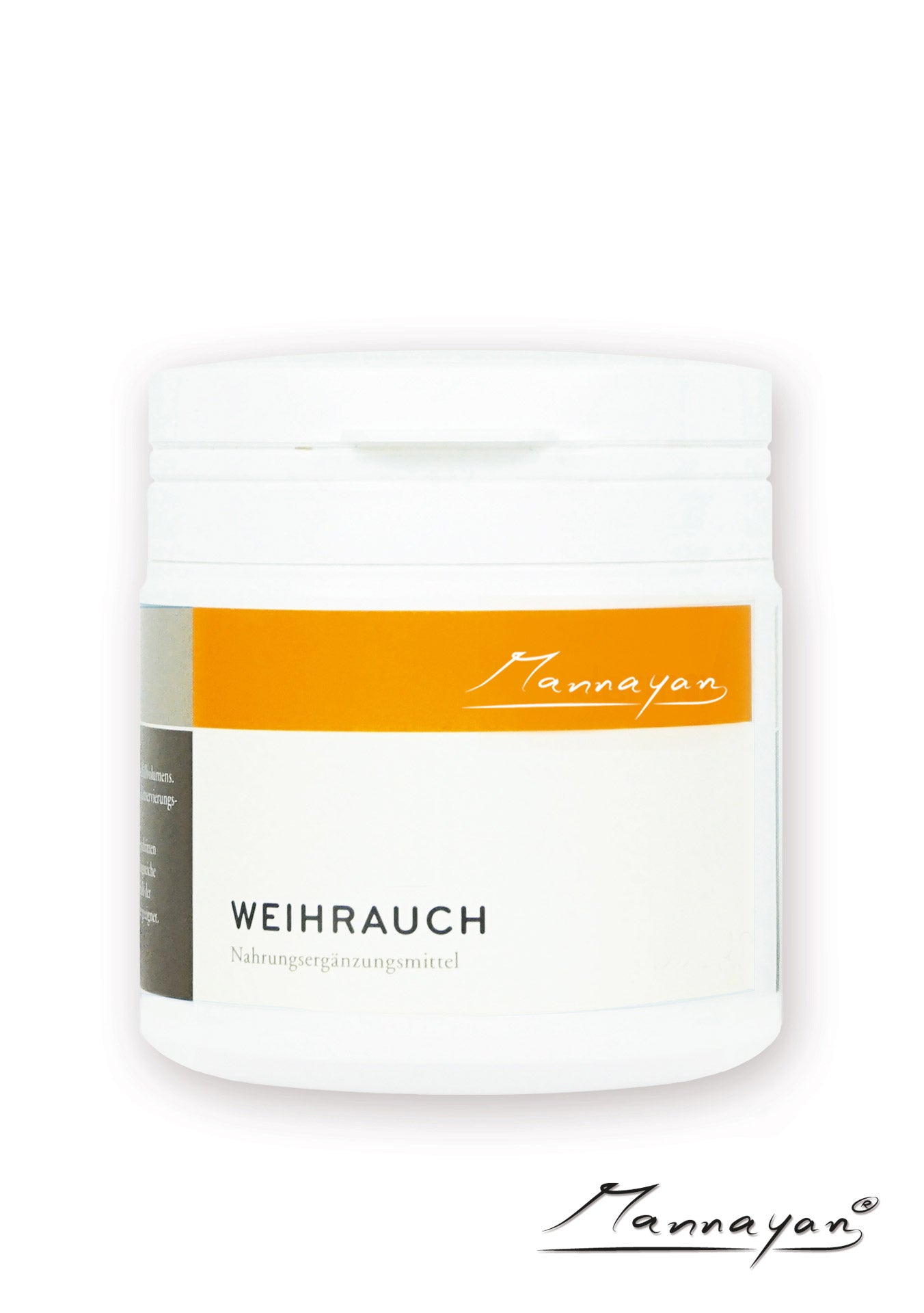 Mannayan Weihrauch (Boswellia serrata) – Premium Nahrungsergänzungsmittel zur Unterstützung der Gelenkfunktion und Beweglichkeit, 40g, weiße Dose mit orangem Mannayan-Markenband