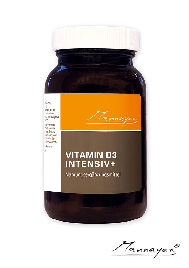 Mannayan VITAMIN D3 INTENSIV+ – Premium Nahrungsergänzungsmittel mit 2500 IE Vitamin D3 aus Flechten, vegan & glutenfrei – für Immunsystem, Vitalität und Knochen, 90 Tabletten